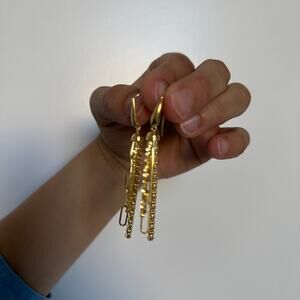 UltraFine 950 Silver Multi Strand Chain 2 1/2" Earrings